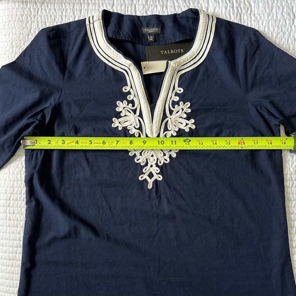 TALBOTS Women’s Embroidered Blouse- Size: Small Petite - NWT - Picture 7 of 11